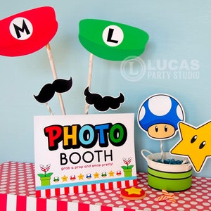 Super Mario Inspired Birthday Decorations Custom Printables Mario cart party decorations, super mario party, 1st birthday party image 3