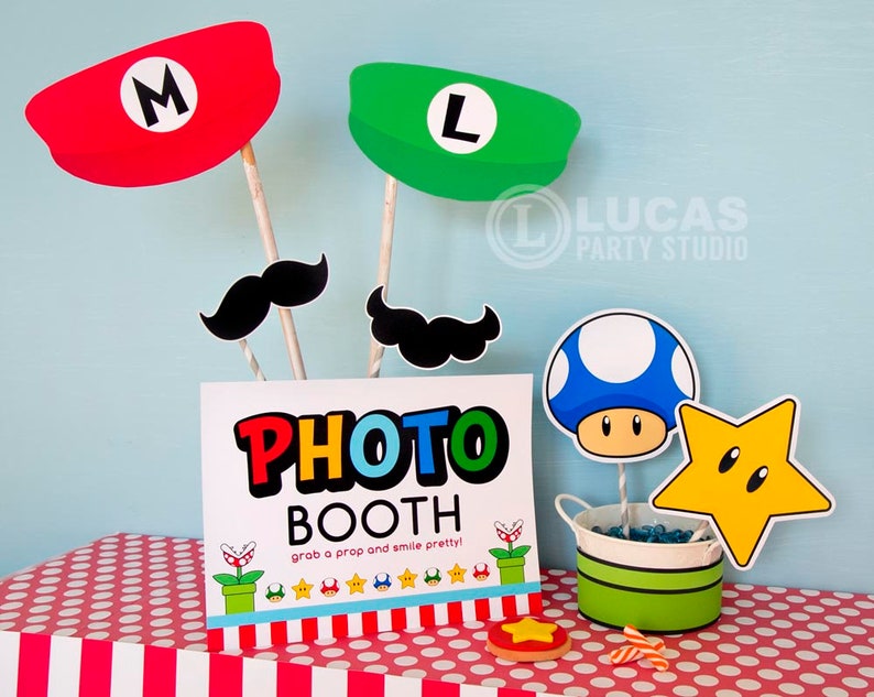 Super Mario Inspired Birthday Decorations Custom Printables Mario cart party decorations, super mario party, 1st birthday party image 3