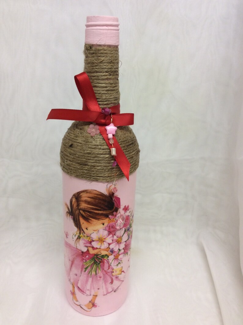 Decorated Bottles with Rope and Shabby Chic Decoration Price Etsy