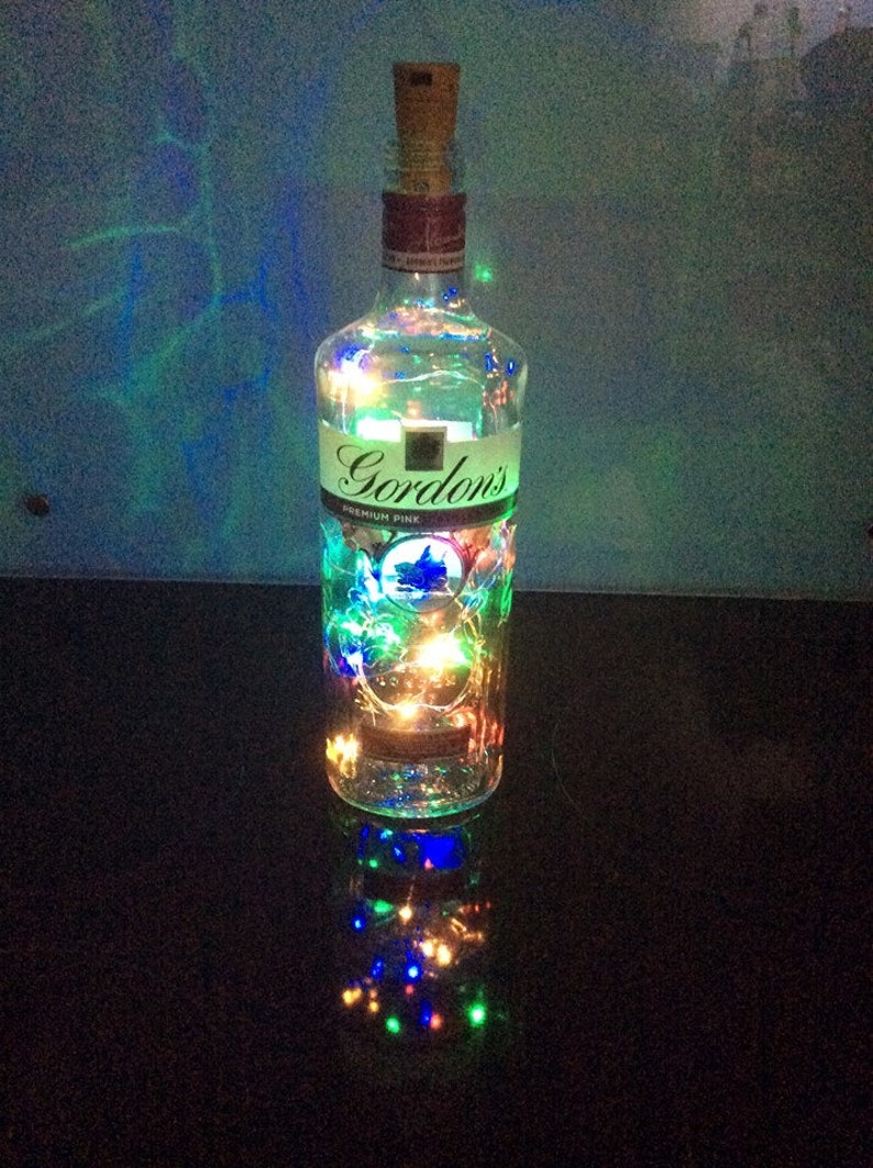 Download Gordons Premier Pink Gin Bottle with Coloured Bottle Lights | Etsy