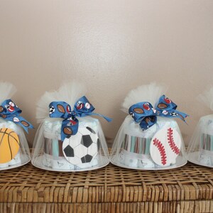 Small diaper cake for baby shower, sports or any theme image 3