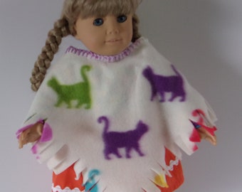 Doll Poncho, American girl doll, 18" doll