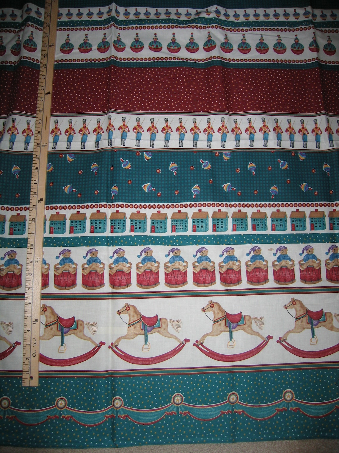 Christmas Border Fabric Prints Holiday Village Daisy  Etsy