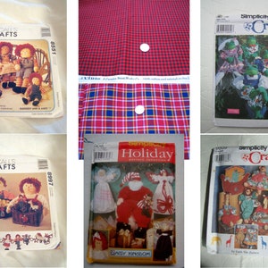 May include: A collection of vintage craft patterns featuring rag dolls, holiday decorations, and other handmade items. The patterns are from McCall's Crafts and Simplicity Crafts.
