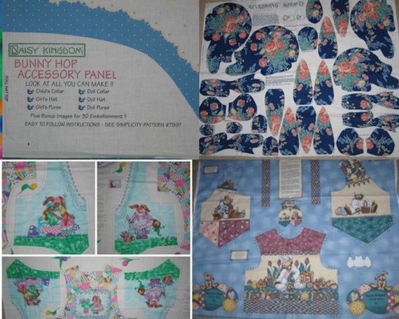 Daisy Kingdom  Bunny Accessories, Ravishing Rabbit Doll, Alma Lynne Adult Rabbit Vest, Bear and Rabbit Children Vest Fabric Panel Prints