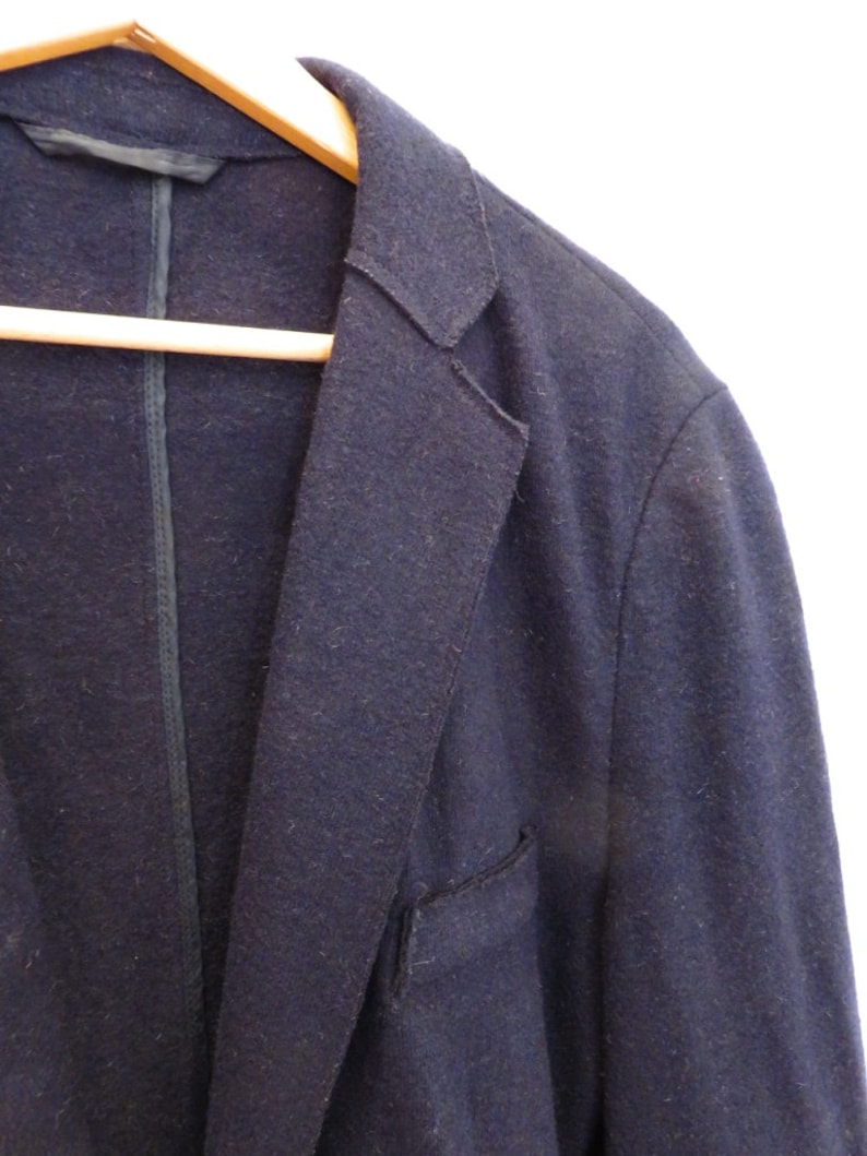 2 BUTTON Dark blue 75/% Wool blazer jacket size xl 42