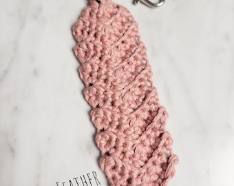 Crochet Feather Keychain