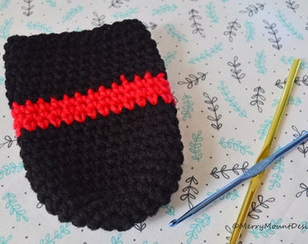 Crochet Thin Red Line / Thin Blue Line Can Holder