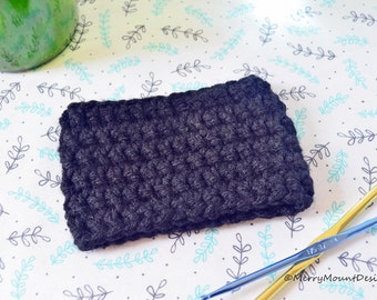 Reusable Crochet Coffee Sleeve Cozy - Black