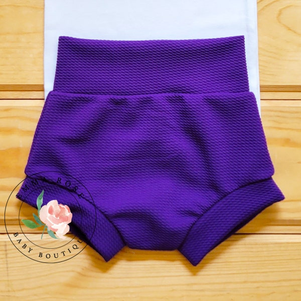 Baby girl purple bummies, solid purple baby bummie shorts, baby purple shorts, toddler purple bummies, newborn, summer infant girl clothes