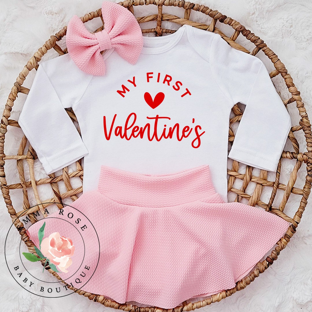 Newborn Girl First Valentines Day Outfit, Infant Valentines Outfit, Baby Girl Valentines Day