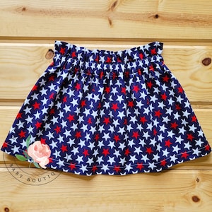 Girls star 4th of July skirt, fourth of July skirt, toddler girl skirt patriotic, baby girl patriotic clothes, red white and blue star skirt