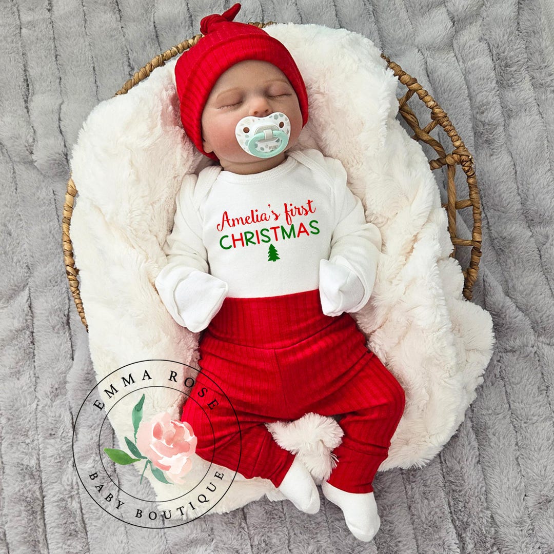 Newborn Christmas Outfit Personalized With Name, Coming Home Outfit — free download