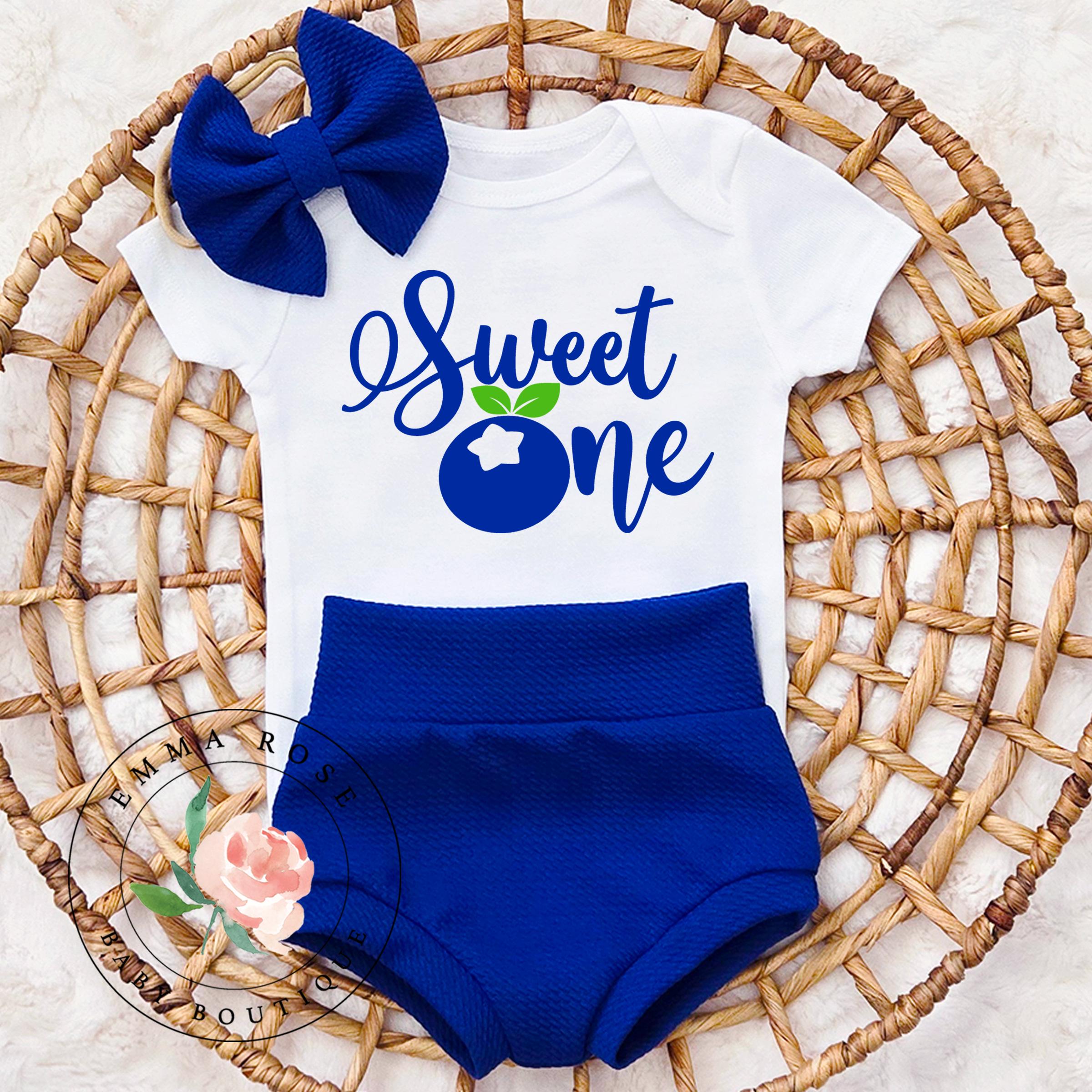 Blueberry first birthday outfit, berry 1st birthday outfit, blueberry birthday party, royal blue bummies, blue shorts, birthday bloomers
