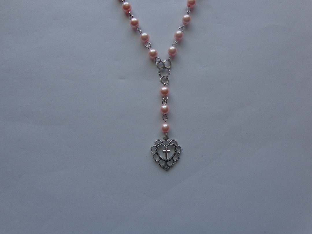 Religious Y Style Necklace Rosary Style Necklace Choker Etsy