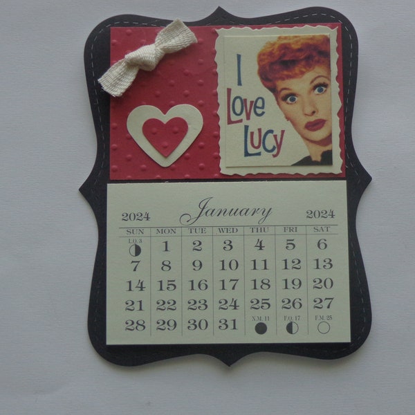 I Love Lucy, Lucille Ball, TV Comedy Show, 2024 Magnetic Mini Monthly Tear off Pages Calendar, Fridge, Cabinet Magnet, Gift, Free Ship.