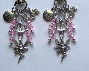 Fairy, Set of 2, Friendship, BFF Key Chain, Phone Charm, Bookmark.