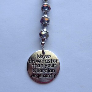 Never Drive Faster than Your Guardian Angel Key Chain/Purse Clip: Bag/Car Charm.