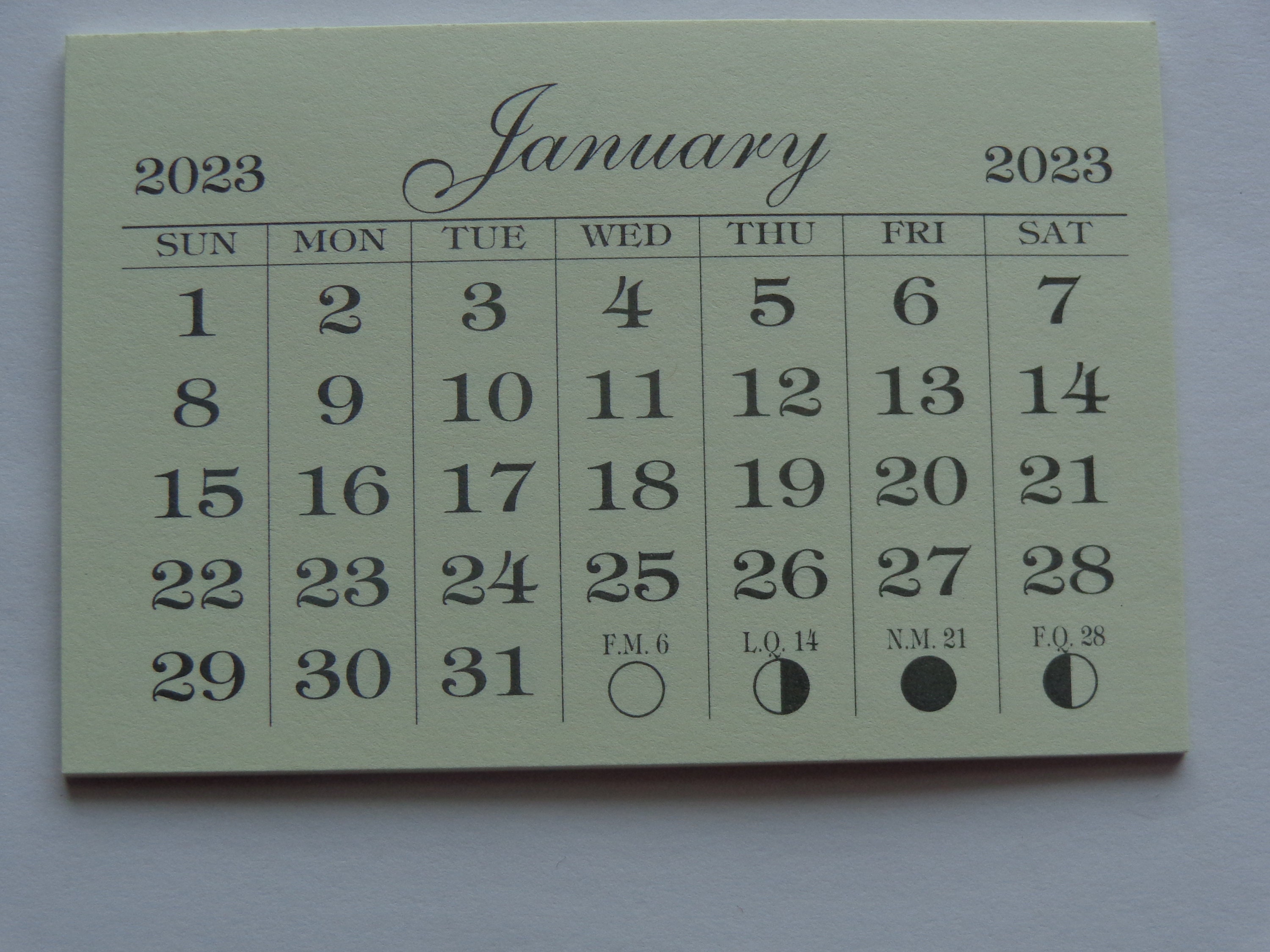2023 Quality Mini Calendar Pad Monthly Tear Off Pages - Etsy