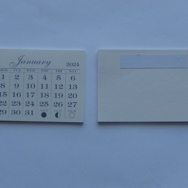 2024 Quality Mini Calendar Pad, Peel and Stick, Monthly Tear Off Pages, 2" X 3", Beige, Back is Cardstock, Car, Auto Dashboard, FREE SHIP.