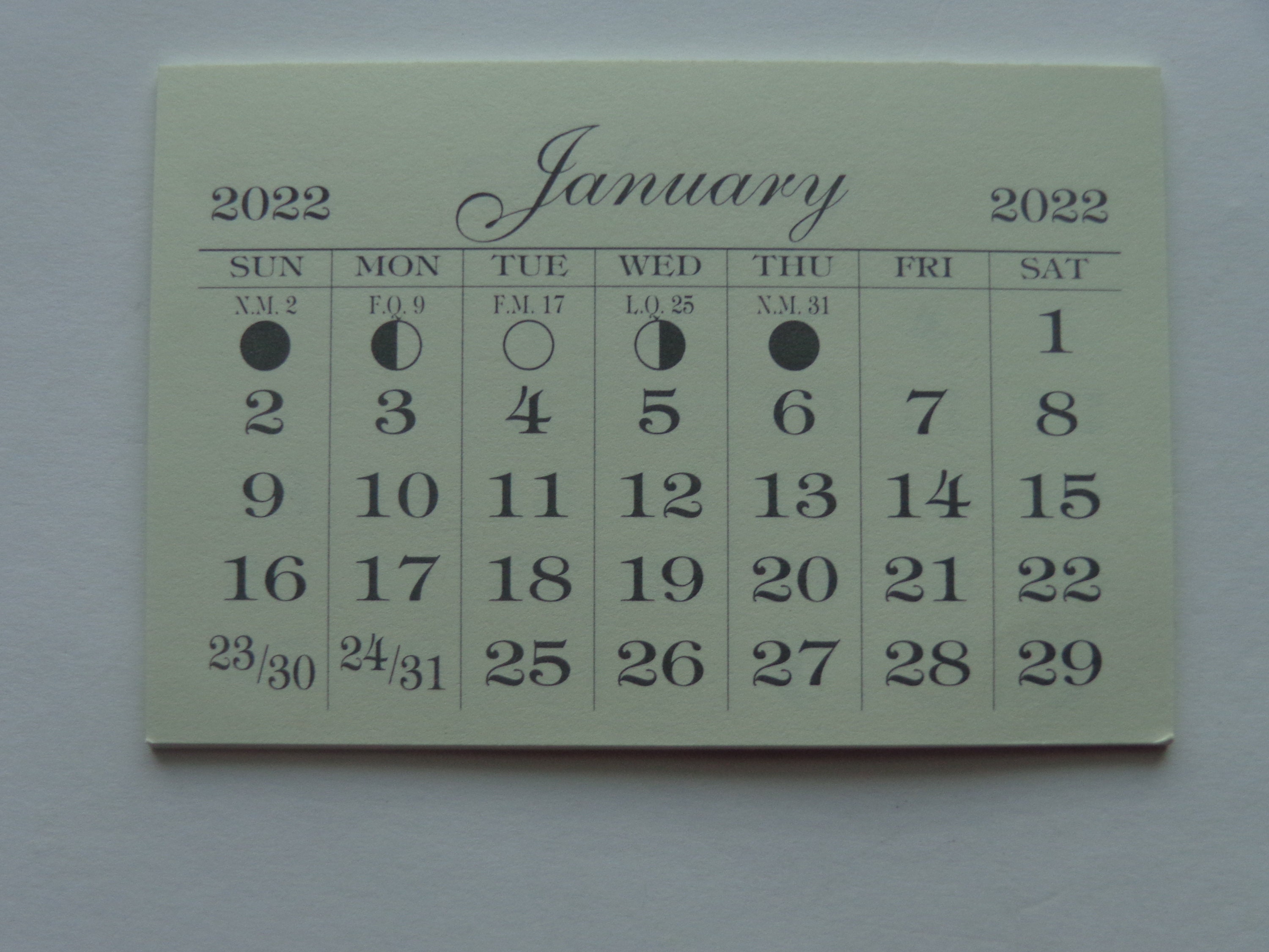 2022 Quality Mini Calendar Pad Monthly Tear Etsy UK