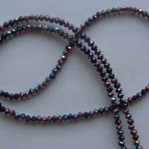 Iridescent Black Crystals, Iridescent 4mm Crystal Beads, Eyeglass Holder, Eyewear, Eyeglass Chain, Lobster Clasps, Gift, Gift Giving.