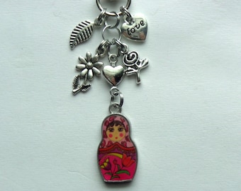 Matryoshka, Russian Doll, Babushka, Nesting Doll, Key Chain, Purse Clip.