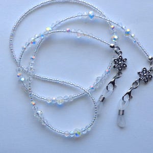 AB Crystals Eyeglasses Holder, Eyewear, Lobster Clasp.
