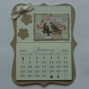 BIRD LOVERS BIRD WATCHERS WATERCOLOR 2024 MINI MAGNETIC CALENDAR