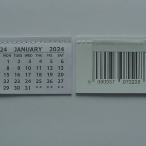 50 Pack of 2024 Mini Calendar Tabs 12 Pages With Sewn Binding