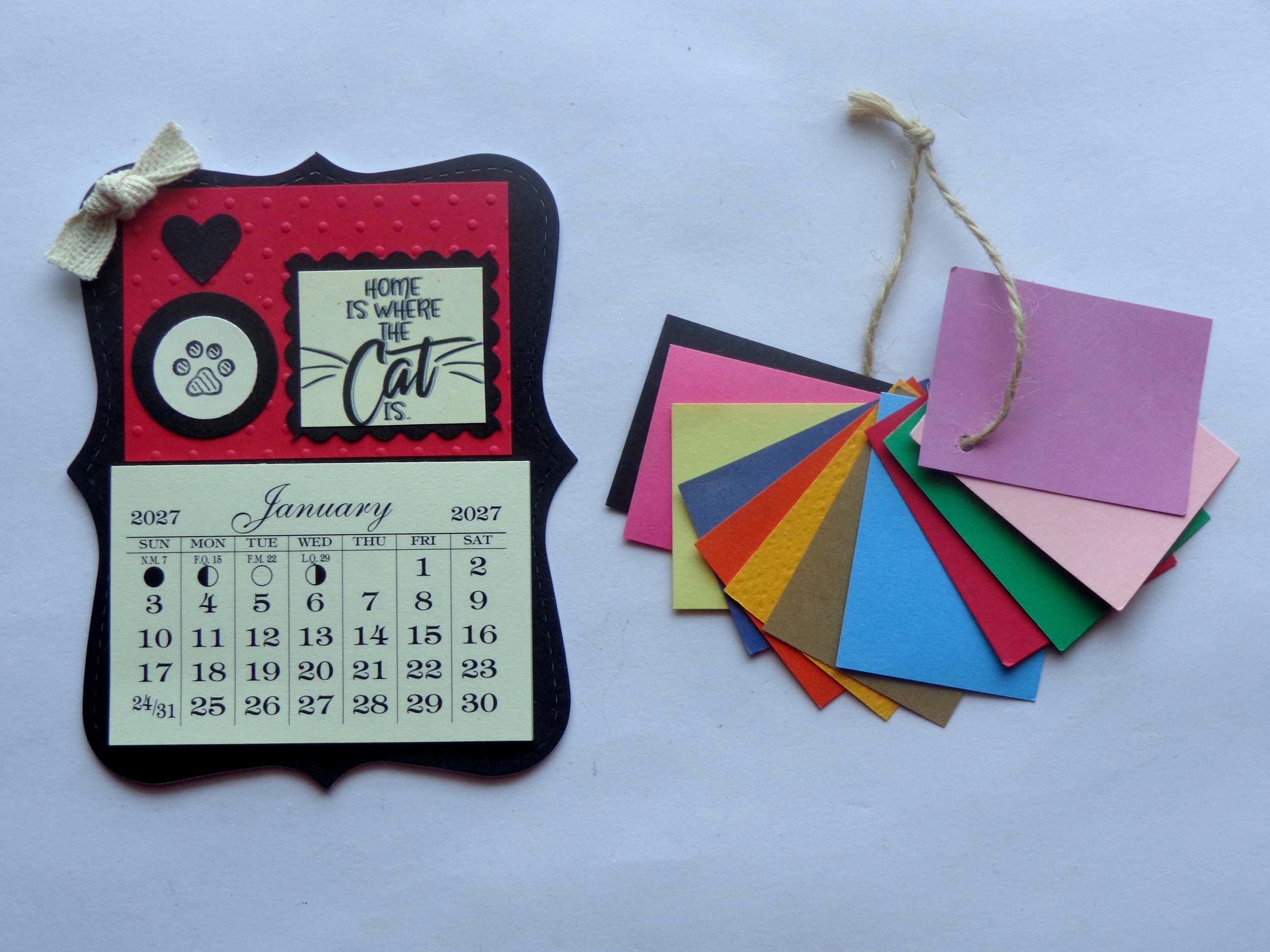 Paw Print Cat Calendar - Etsy