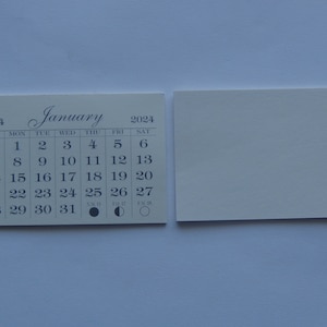 50 Pack of 2024 Mini Calendar Tabs 12 Pages With Sewn Binding