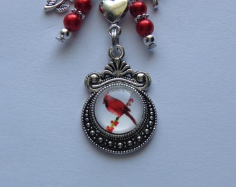 Cardinal Keychain, Bag Charm.