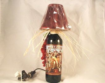 Fun Counter Accent Lamp crafted from a Freakshow Caberet Wine Bottle.