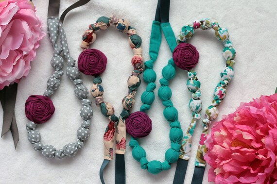 fabric teething necklace