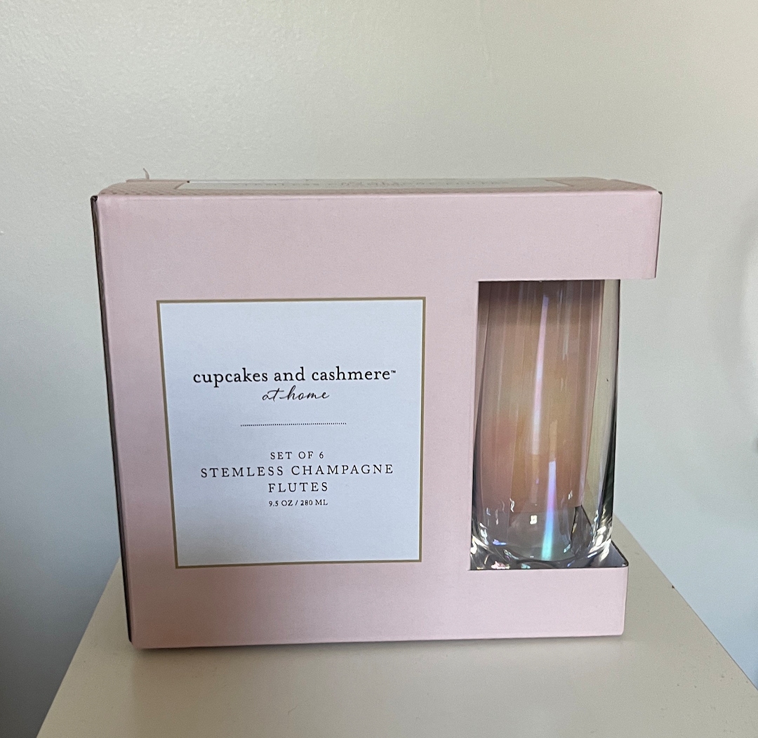 Cupcakes and Cashmere Set of 6 Stemless Champagne Flutes Iridescent Glasses  New - Etsy