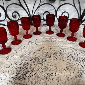 Ruby Red Mid-Century Goblets