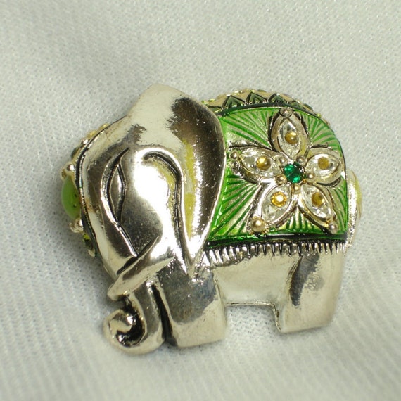 Elephant Silver Plate Art Deco Vintage French Han… - image 1