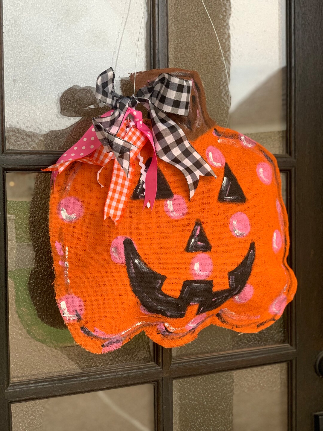 Happy Jack O Lantern Door Hanger Etsy