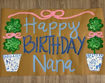 Custom Hand Painted Birthday Banner, Personalized Party Decoration, Baby Shower Backdrop