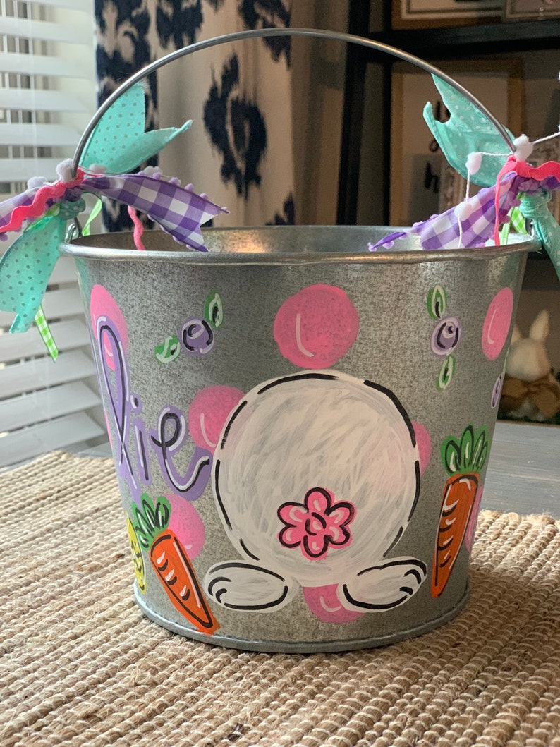 Metal Personalized Easter Bucket Etsy