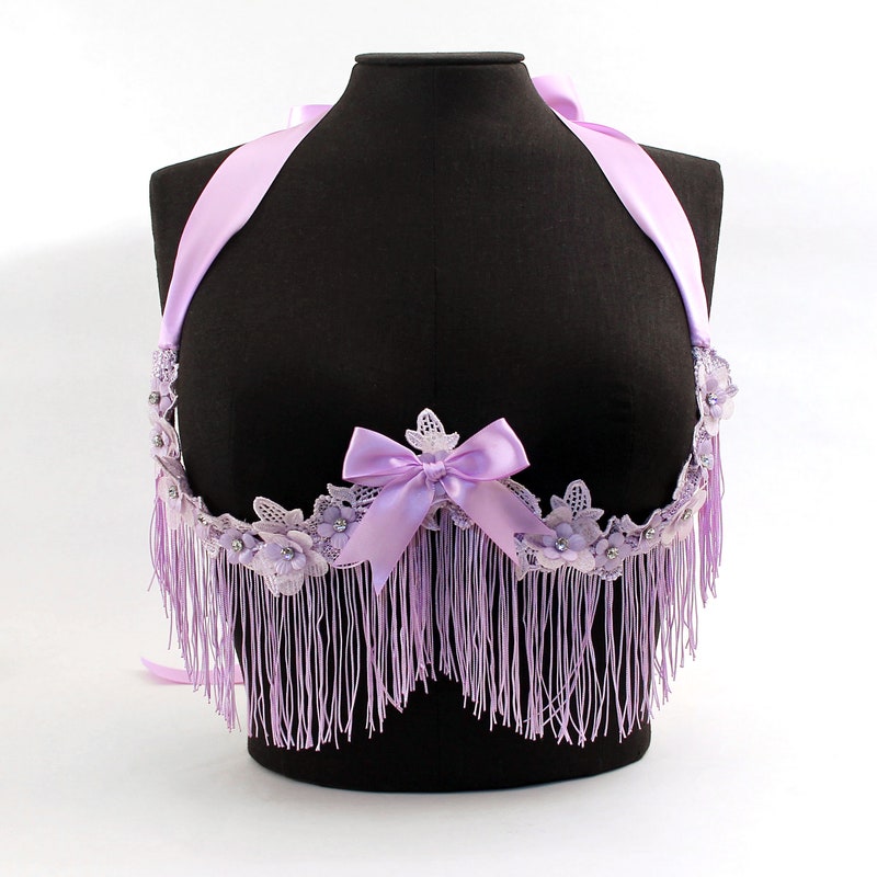 Purple Bra With Fringe - Etsy