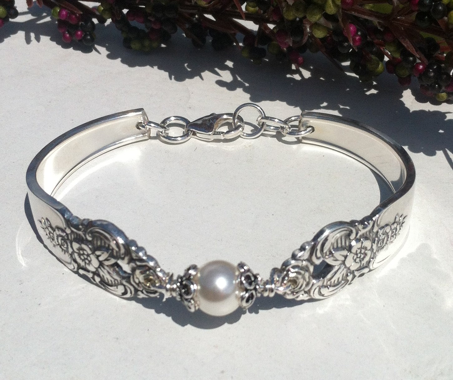 Vintage Silver Spoon Bracelet Pattern name Distinction Etsy