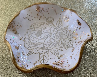 Peony Ring Dish, Peony Dish, Floral Ring Dish, Peony Gifts, Peony Decor, Gifts For Her, Peony, Peonies, Flower Ring Dish, Wedding Gift,