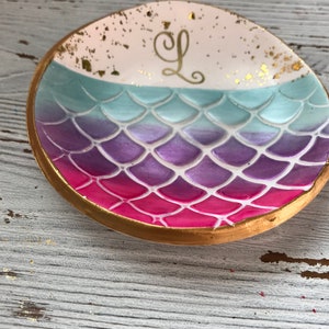 Personalized Mermaid Ring Dish, Personalized Mermaid Jewelry Dish, Mermaid Home Decor, Gifts For Teens, Gifts For Girls, Gifts For Women image 2