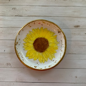 Sunflower Ring Dish, Sunflower Dish, Floral Ring Dish, Sunflower Gifts, Sunflower Decor,  Sunflower, Sunflowers, Flower Ring Dish, Floral