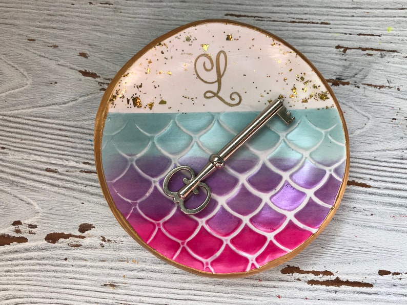 Personalized Mermaid Ring Dish, Personalized Mermaid Jewelry Dish, Mermaid Home Decor, Gifts For Teens, Gifts For Girls, Gifts For Women image 6