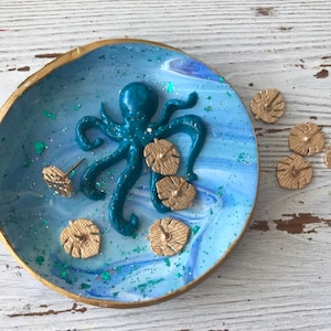 Octopus Ring Dish, Octopus Home Decor, Octopus Jewelry Dish, Gift for Him, Gift for Her, Gift for Teens, Bridesmaids Gifts, Beach Trinket image 7