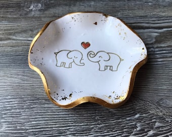 Elephant Ring Dish: Handmade Polymer Clay Jewelry Holder