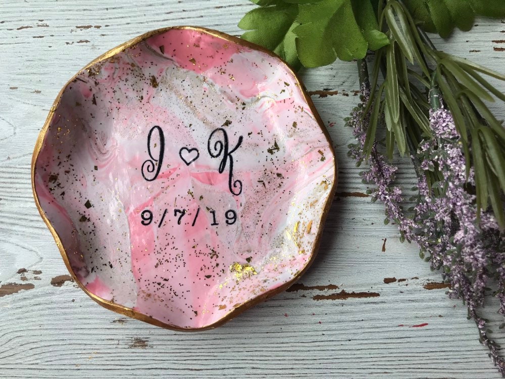 Personalized Jewelry Dish Wedding Date Ring Dish Gifts for Etsy